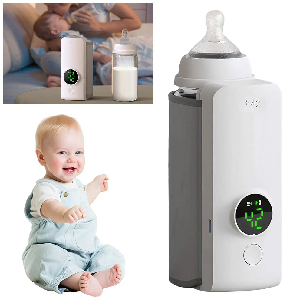 Purilite Select Portable Bottle Warmer Rechargeable Cordless | USB Baby Milk Warmer with Temperature Control | Travel Baby Feeding Accessory