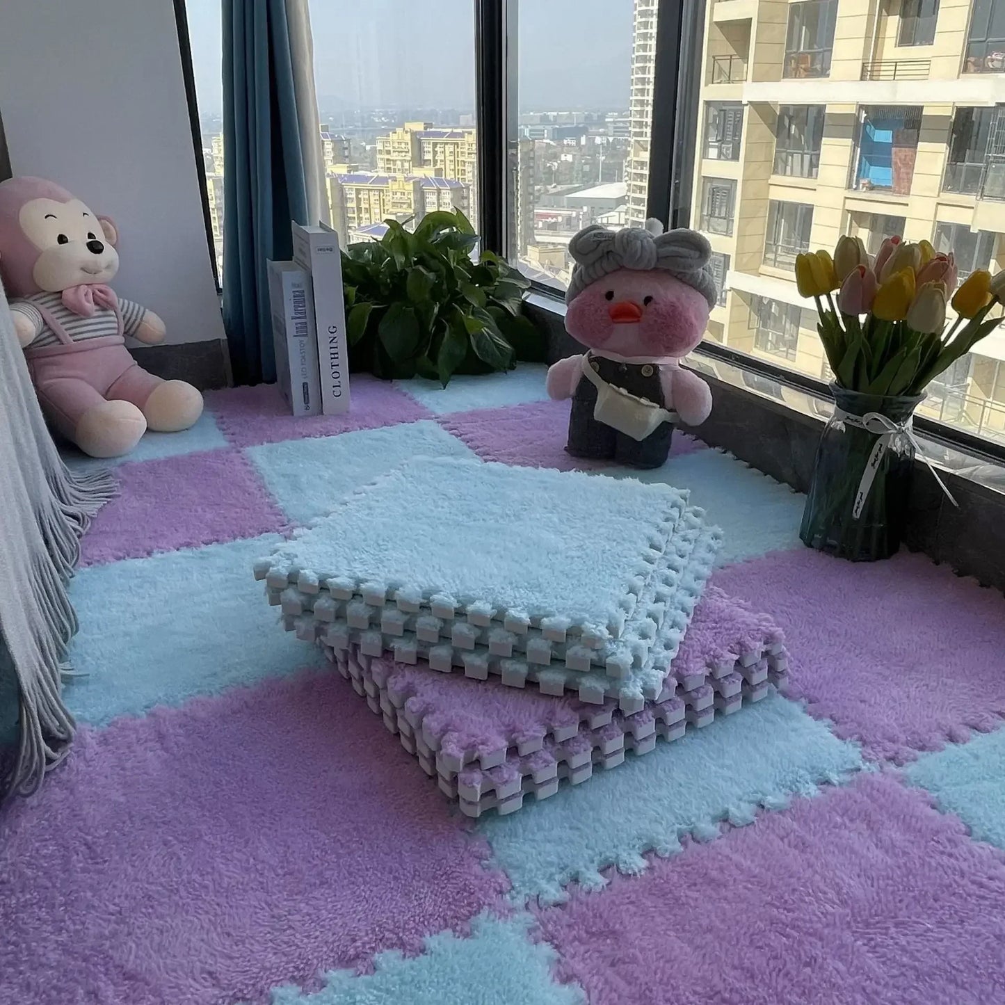 Purilite Select 30x30CM Soft Plush Children Kids Rug Play Mat
