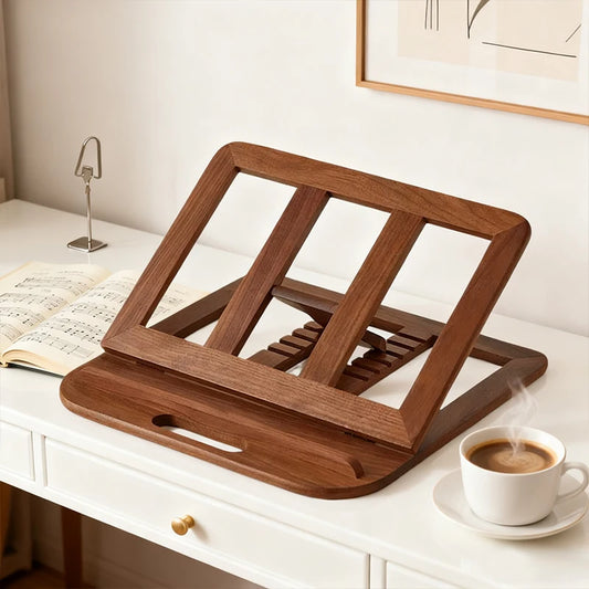 Purilite Select Wood Grain Adjustable Reading Stand for Books, Notebook & Laptop – Multifunctional Anti-Myopia Desktop Book Holder