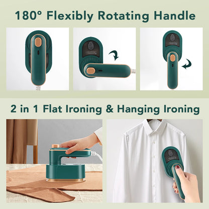 Purilite Select – Mini Foldable Garment Steamer Steam Iron Handheld Portable Home Travelling For Clothes Ironing Wet & Dry Ironing Machine