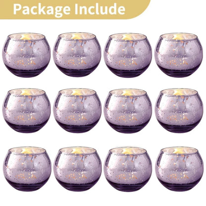Purilite Select 6/12Pcs Round Speckled Glass Votive Candle Holders