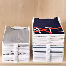 Purilite Select Layered Folding Clothes Storage Board | Pants & T-Shirt Organizer Rack | Space-Saving Wardrobe Stacking Boards