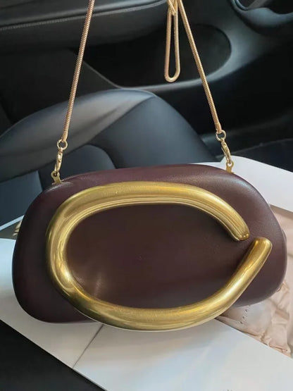Purilite Select Gold Metal Closure Box Clutch Bag