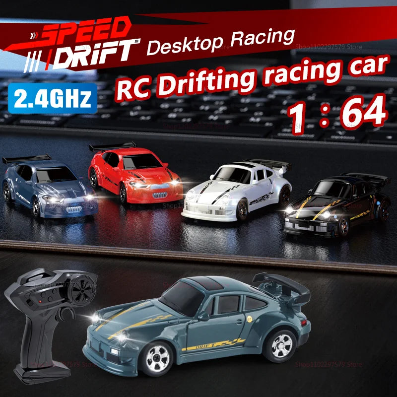Purilite Select Mini Drift RC Car 2.4GHz 4WD Remote Control Car 1:64 Scale Desktop Racing Toys