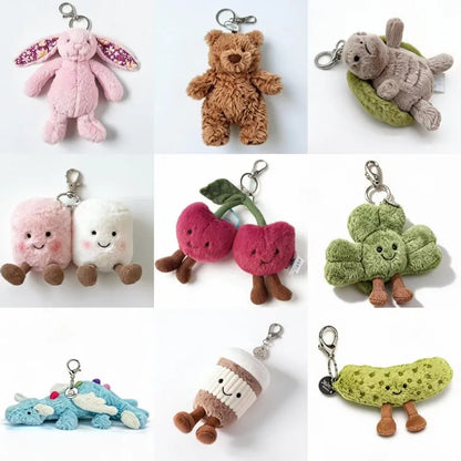 Purilite Select Plush Keychain Decorative Pendant Soft PP Cotton Collectible Accessory (Set of 5)
