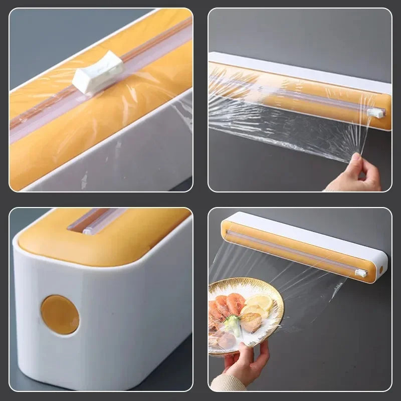 Purilite Select | Kitchen Disposable Cling Film Cutter | Suction Food Wrap Cutting Box for Refrigerator and Countertop