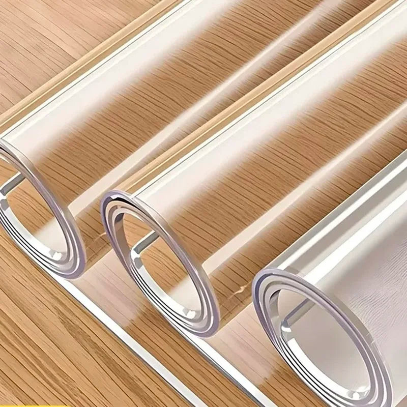 Purilite Select Transparent PVC Table Cloth | Clear Waterproof Oilproof Heat Resistant Table Mat | Non-Slip Washable Dining Table Cover | Kitchen & Restaurant Use