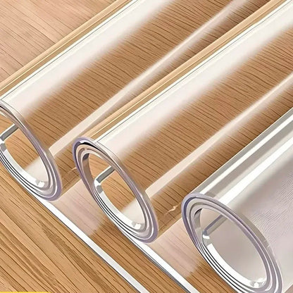 Purilite Select Transparent PVC Table Cloth | Clear Waterproof Oilproof Heat Resistant Table Mat | Non-Slip Washable Dining Table Cover | Kitchen & Restaurant Use