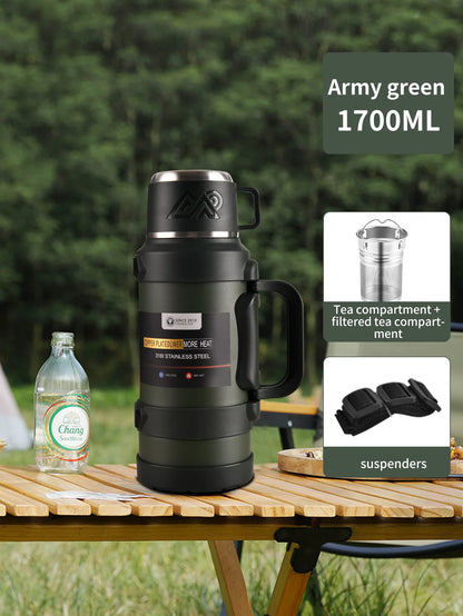 Purilite Select Large Stainless Steel Thermos | 1.7L 2.0L 2.5L Vacuum Insulated Flask | Travel Camping Hot Cold Bottle