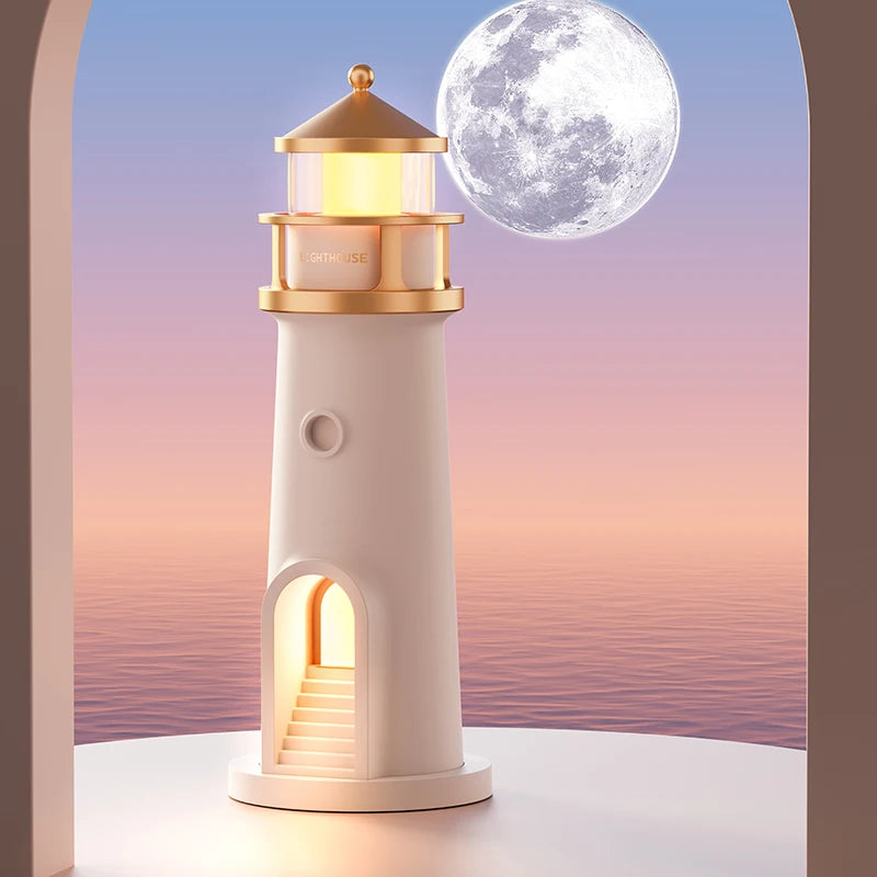 Purilite Select Moon Projection Lighthouse Lamp | Motion Sensor Night Light | Remote Control Ambient Lamp | Bluetooth Music Light