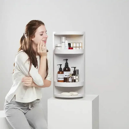 Purilite Select 360° Rotating Triangle Corner Shelf Multi-Layer Bathroom & Kitchen Storage Rack