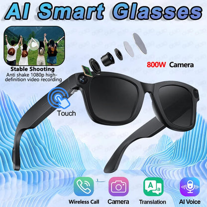 Purilite Select 2025 Smart Glasses | 800W Sony HD Camera | 1080P Video | AI Touch Control | Wireless Calling | Translation & Voice Assistant