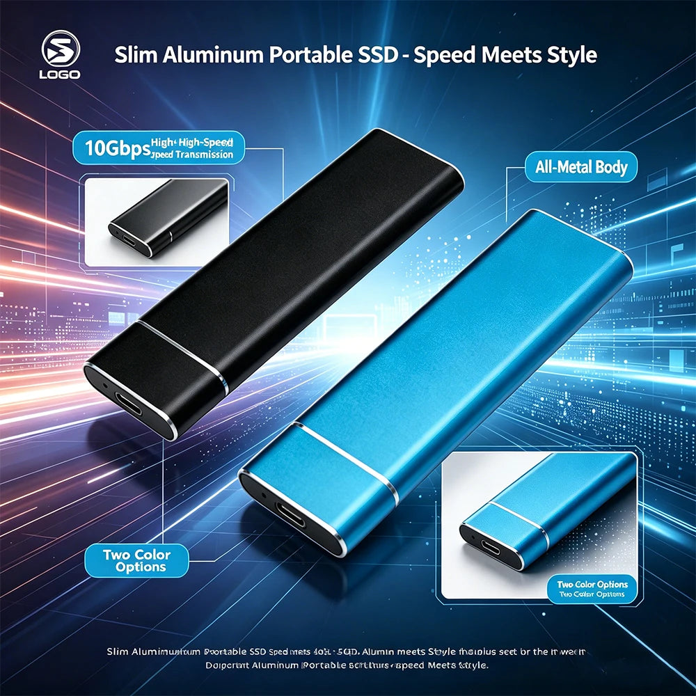 Purilite Select Portable External SSD, USB Type-C High-Speed Storage Drive for PC & Laptop File Backup and Data Transfer