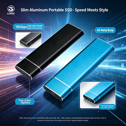 Purilite Select Portable External SSD, USB Type-C High-Speed Storage Drive for PC & Laptop File Backup and Data Transfer