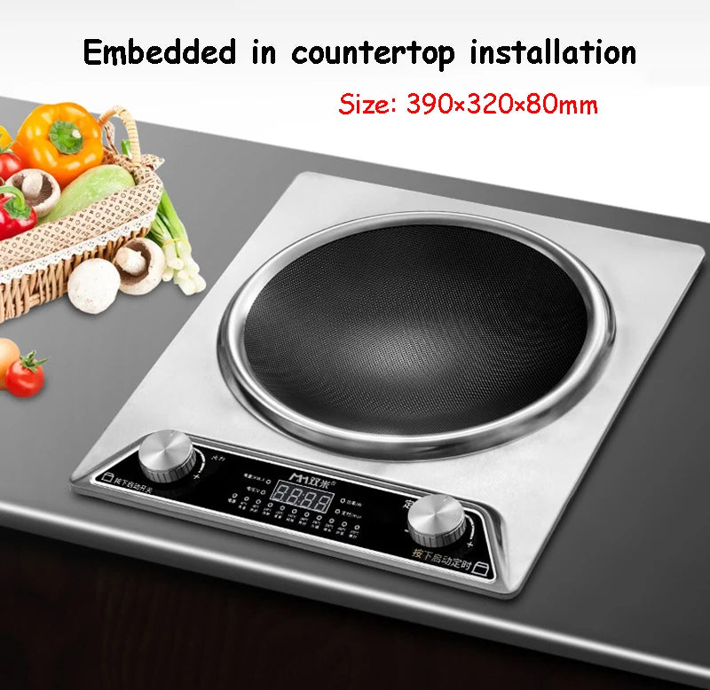 Purilite Select 3000W Induction Cooker | High Power Electric Hob with Knob Control | Waterproof Single Burner Hot Pot & Stir Fry Stove