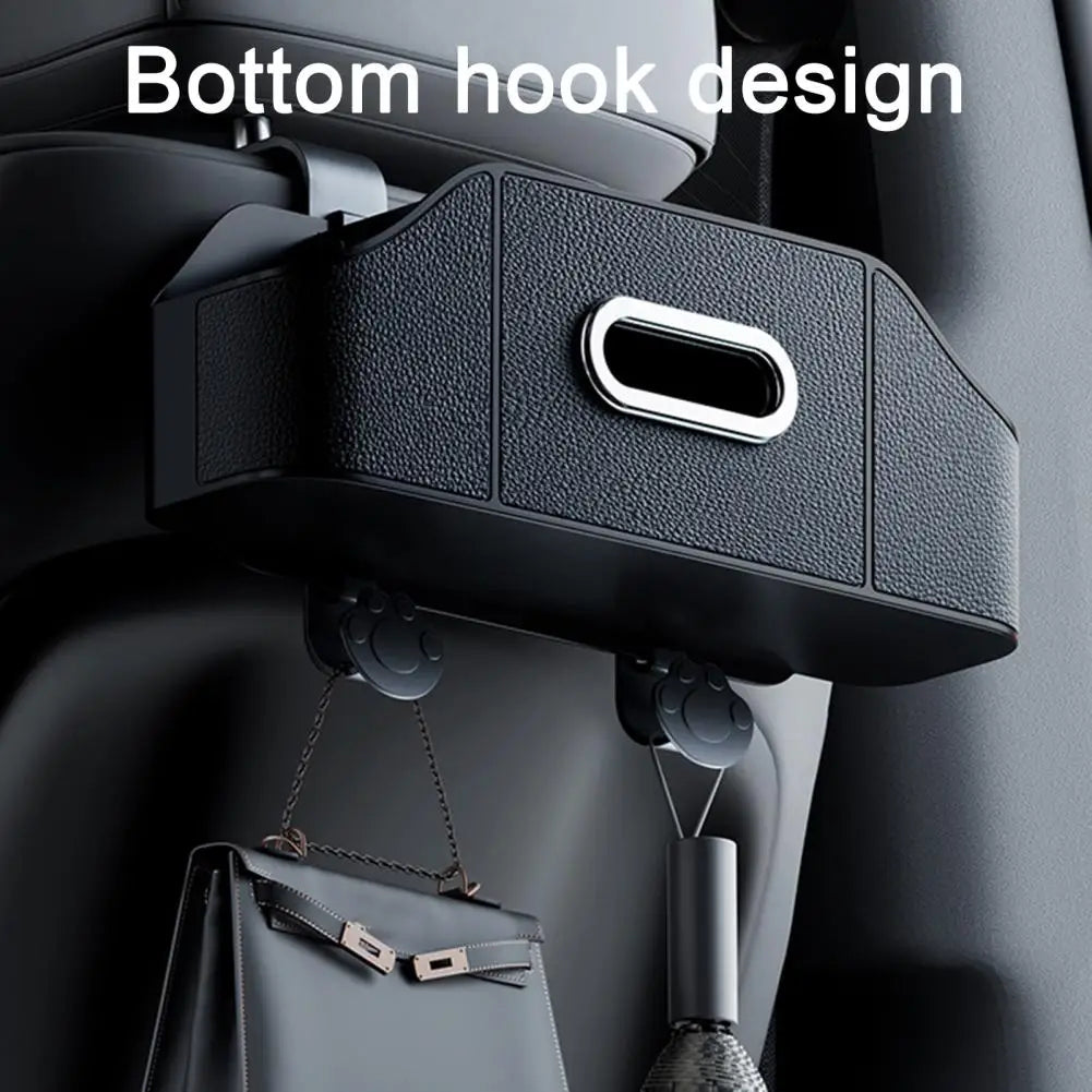Purilite Select Car Backseat Organizer with Cup Holders | Multifunctional Headrest Hanging Storage Box with Tissue Holder and Accessory Compartments for Vehicle Interior Organization