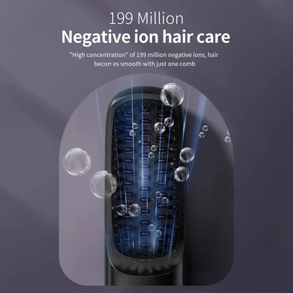 Purilite Select Electric Ceramic Heating Straight Hair Comb Wireless Portable Negative Ion Styling Tool Rechargeable USB Straightening Brush