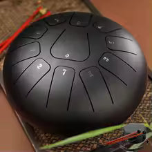 Purilite Select | 8 Inch Steel Tongue Drum 11 Notes | Key of F Handpan Drum | Meditation Yoga Musical Instrument with Carry Bag