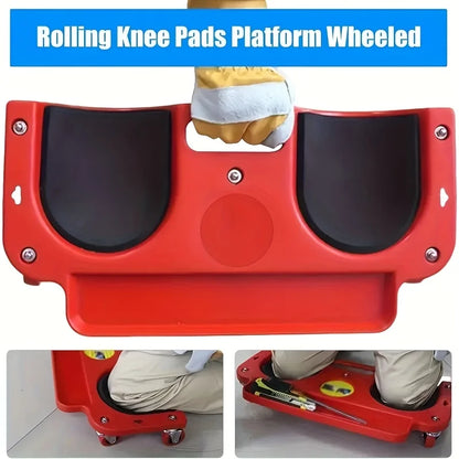 Purilite Select Rolling Knee Pad Platform | Wheeled Knee Support with Built-In Tool Tray | Heavy Duty Kneeling Cart for Workshop & Home