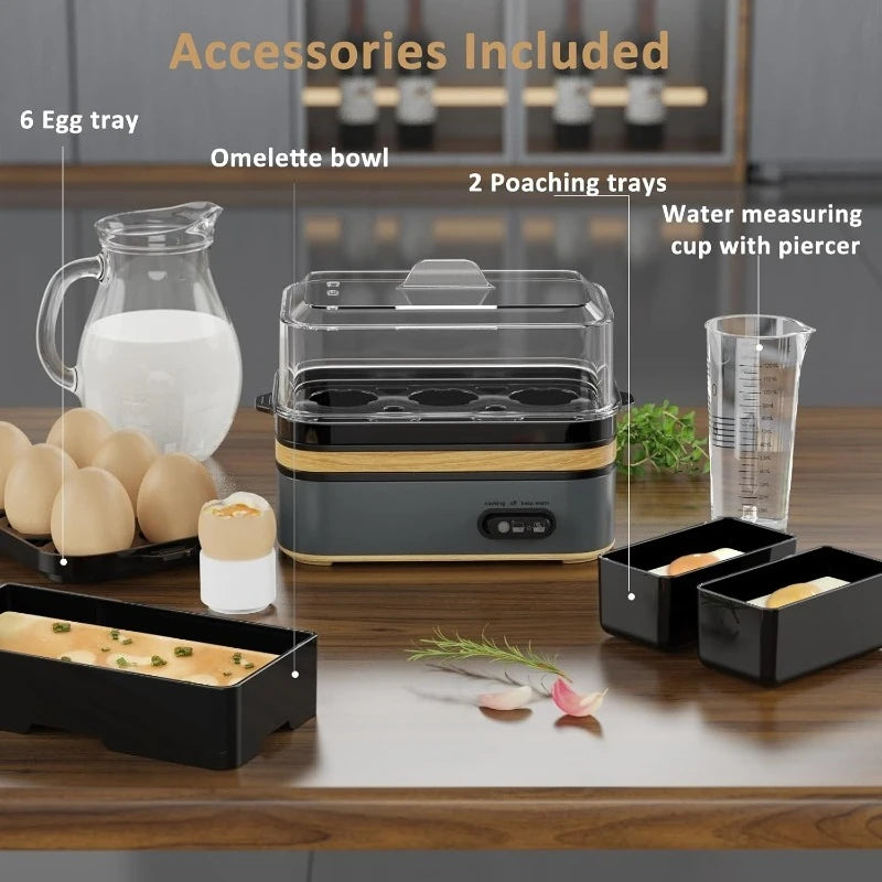 Purilite Select Rapid Electric Egg Cooker 6-Egg Capacity BPA-Free Fast Boil Steamer