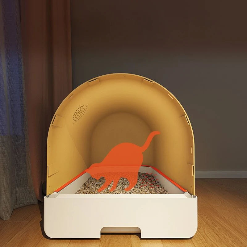 Purilite Select Fully Enclosed Extra Large Drawer-Style Cat Litter Box with Splash-Proof Space Capsule Design