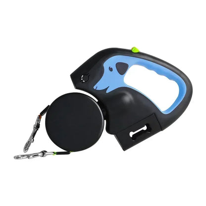 Purilite Select 3M Retractable Rotating Double Pet Leash with Flashlight & Poop Bag Box