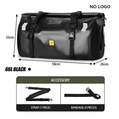 Purilite Select | Universal Motorcycle Waterproof Tail Bag | Back Seat Luggage | 40L / 66L Travel Pack