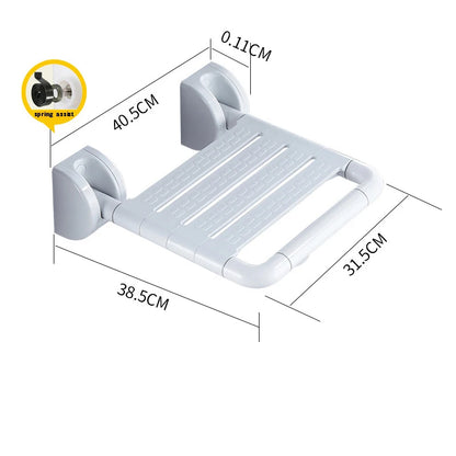 Purilite Select Bathroom Shower Wall Mounted Folding Seat | Stainless Steel Heavy Duty Shower Stool | Space Saving Foldable Chair 200KG Load