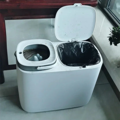 Purilite Select Dry and Wet Separation Tea Waste Bin Dual Compartment Household Trash Can