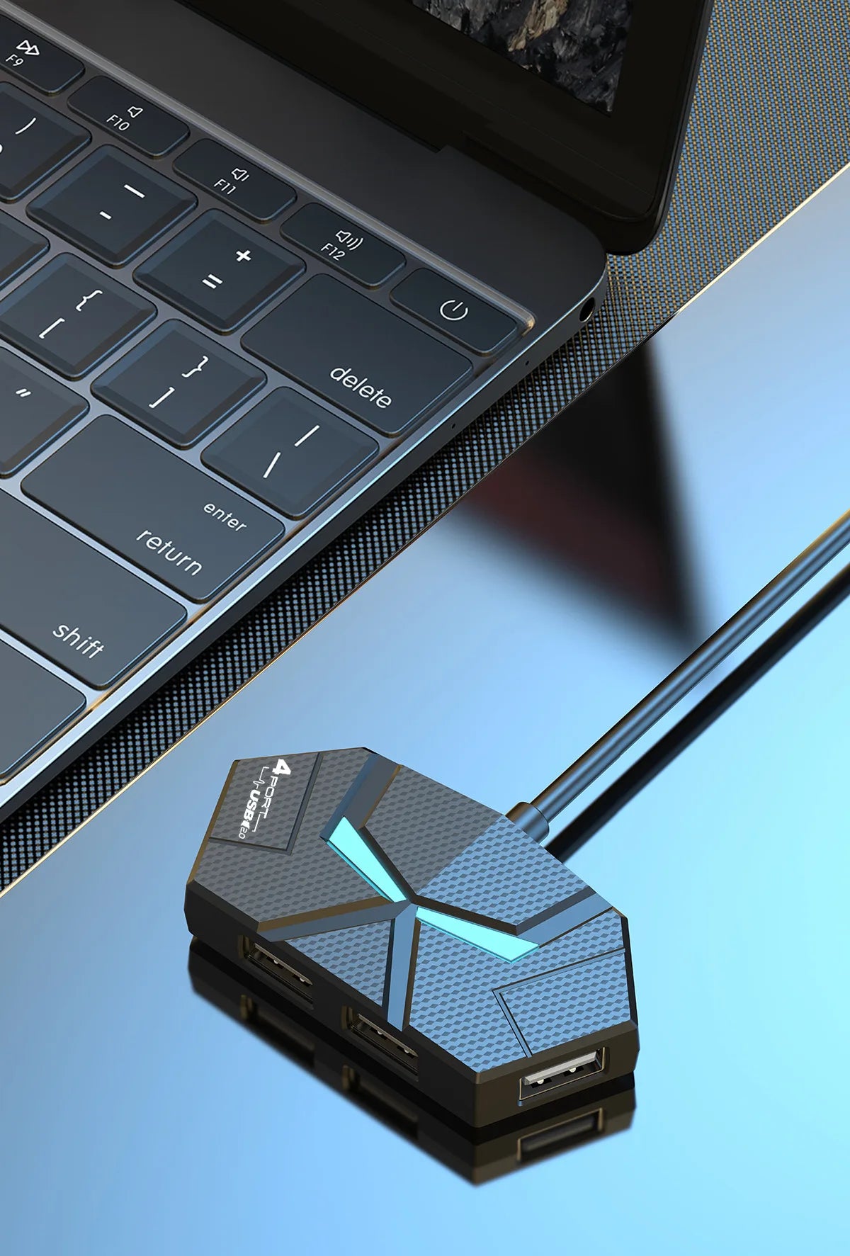 Purilite Select 0.6CM/1.2M 7-Port USB2.0 Hub