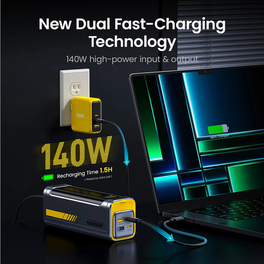 Purilite Select 40,000mAh 140W PD3.1 Laptop Power Bank
