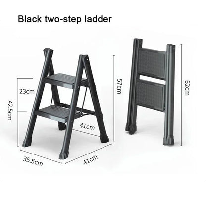 Purilite Select Folding Lightweight Step Ladder | Portable Kitchen Step Stool | Anti-Slip Pedal Ladder for Adults | Multi-Functional Closet Stool