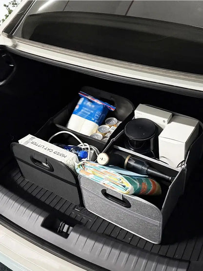 Purilite Select Foldable Car Trunk Organizer for SUV, Portable Storage Box with Pockets, Multi-Purpose Cargo Organizer for Camping, Travel & Vehicle Storage