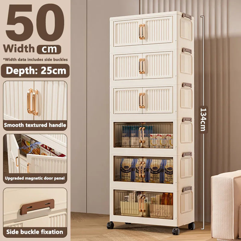 Purilite Select Large Capacity Foldable Storage Box | Clothes Quilt Toy Organizer | Multi-Layer PP Plastic Storage Cabinet | Home Space Saving Solution