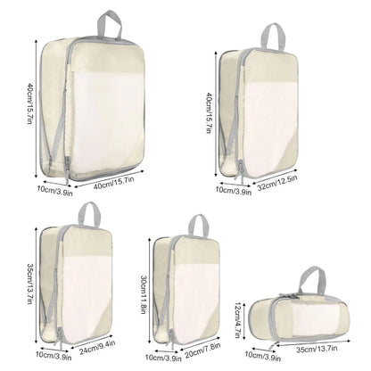 Purilite Select 5‑PCS Compressible Travel Packing Cubes Set