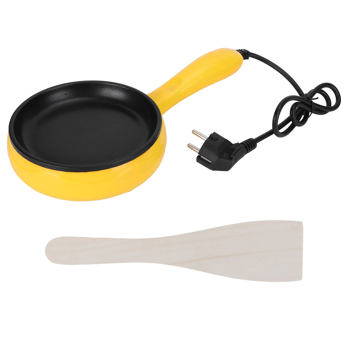 Purilite Select 350W Mini Electric Frying Pan | Non-Stick Egg & Pancake Maker with Wooden Spatula | Portable Kitchen Cooking Pan