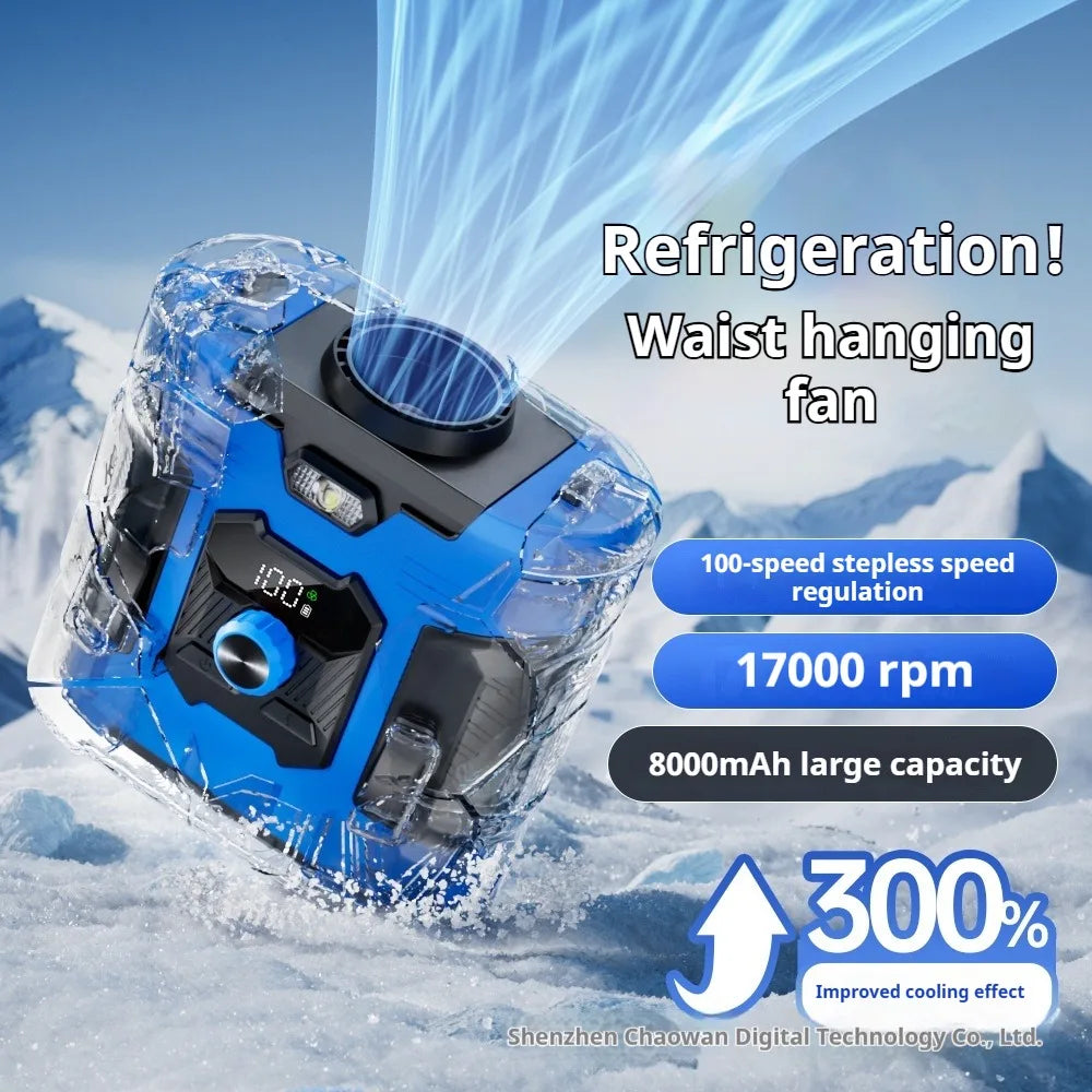 Portable High-Speed Waist-Mounted Fan