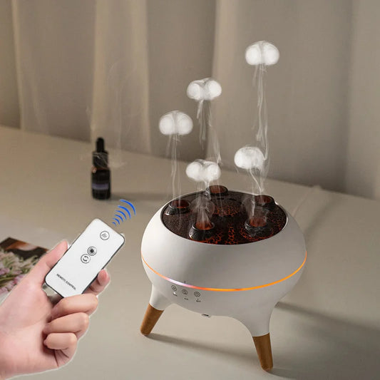 Purilite Select Dynamic Jellyfish Air Humidifier | 250ml Essential Oil Diffuser | Remote Control Ultrasonic Humidifier | 7-Color Night Light