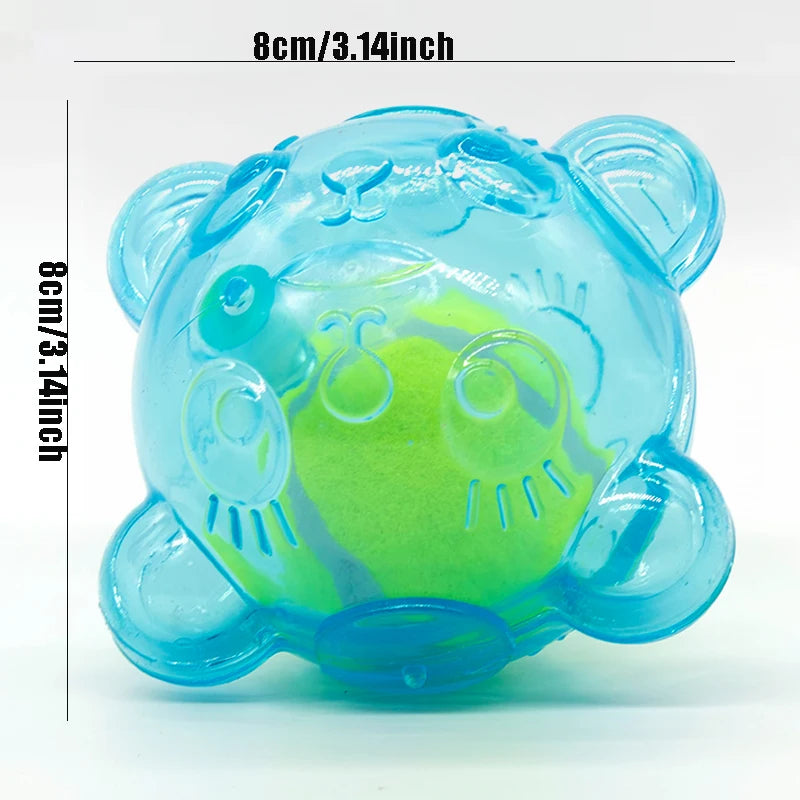 Purilite Select Dog Chew Toy Squeaky Rubber Puppy Toy with Bear Head Design for Small and Large Dogs