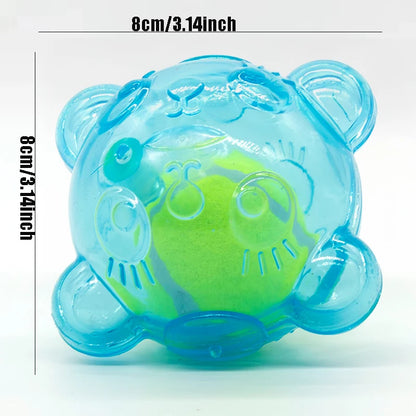 Purilite Select Dog Chew Toy Squeaky Rubber Puppy Toy with Bear Head Design for Small and Large Dogs