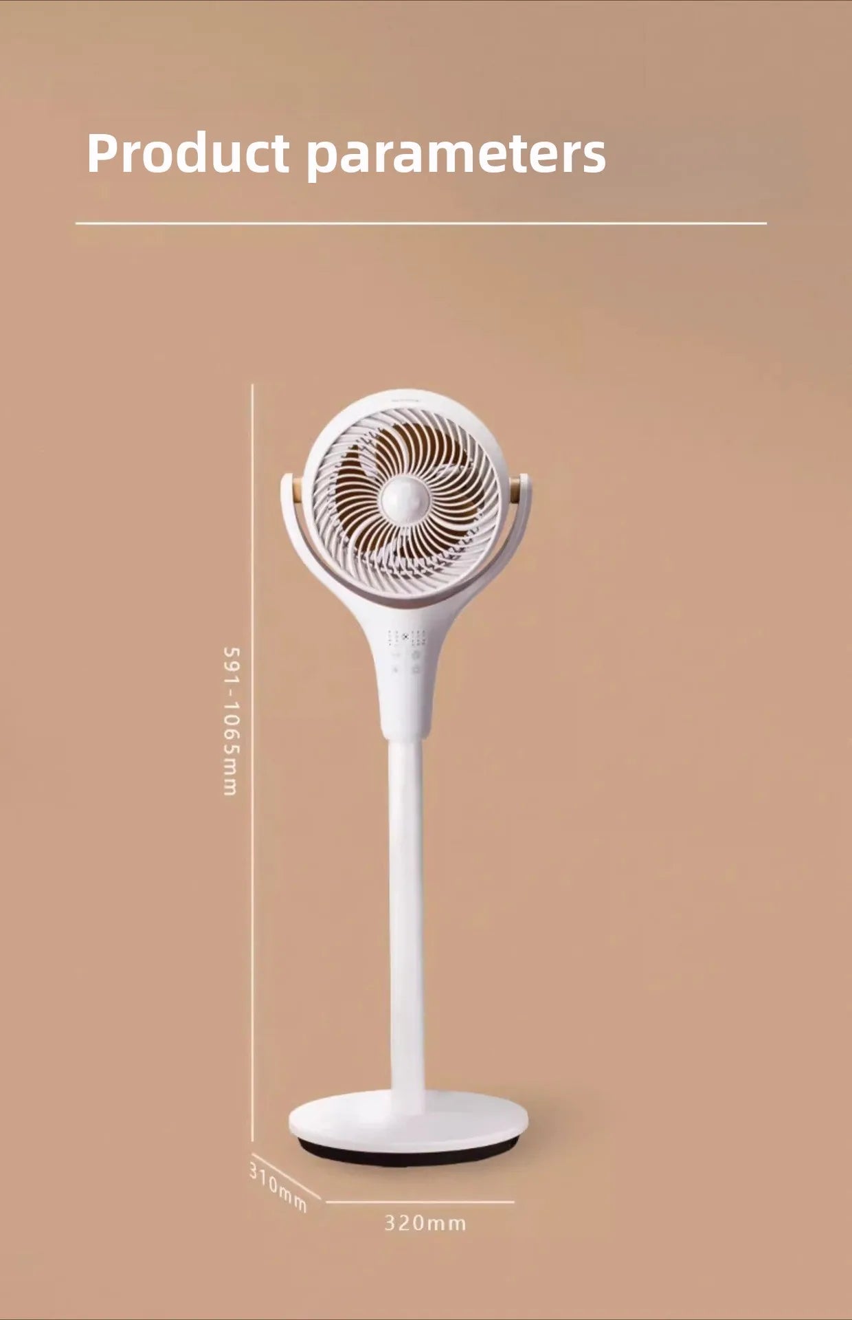 Purilite Select Intelligent Voice Control Electric Fan | Adjustable Height Floor Fan | Oscillating Multi-Speed Cooling with Remote