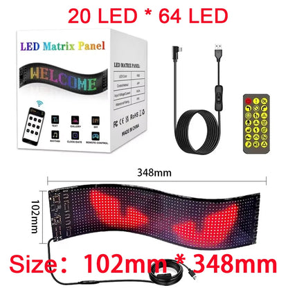 Purilite Select LED Matrix Pixel Panel | Bluetooth Smart App Control | Scrolling Display Sign | Car & Shop Advertising Light