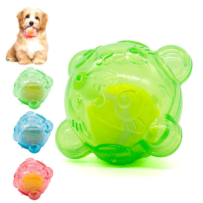 Purilite Select Dog Chew Toy Squeaky Rubber Puppy Toy with Bear Head Design for Small and Large Dogs