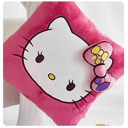 Purilite Select | Hello Kitty Throw Pillow Blanket | Two-in-One Kawaii Flannel Nap Blanket | Kids & Bedroom Decor Gift