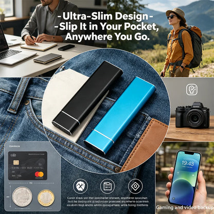 Purilite Select Portable External SSD, USB Type-C High-Speed Storage Drive for PC & Laptop File Backup and Data Transfer