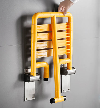 Purilite Select Bathroom Shower Wall Mounted Folding Seat | Stainless Steel Heavy Duty Shower Stool | Space Saving Foldable Chair 200KG Load