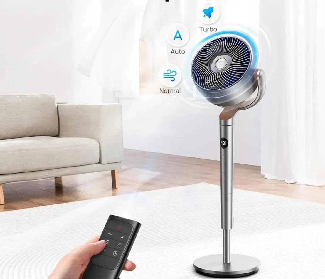 Purilite Select Ultra Quiet Pedestal Fan | 120° Omni-Directional Oscillation | Foldable DC Motor Standing Fan with Remote