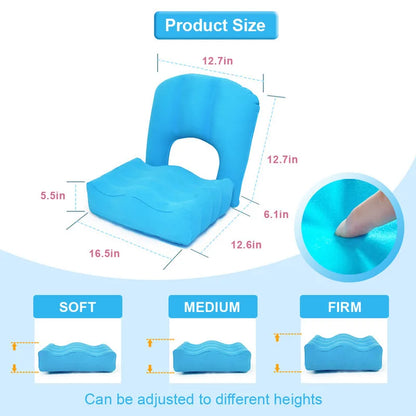 Purilite Select Inflatable Butt Lift Pillow Set | Lightweight Seat Cushion with Back Support | Portable Comfort Cushion with Carrying Bag
