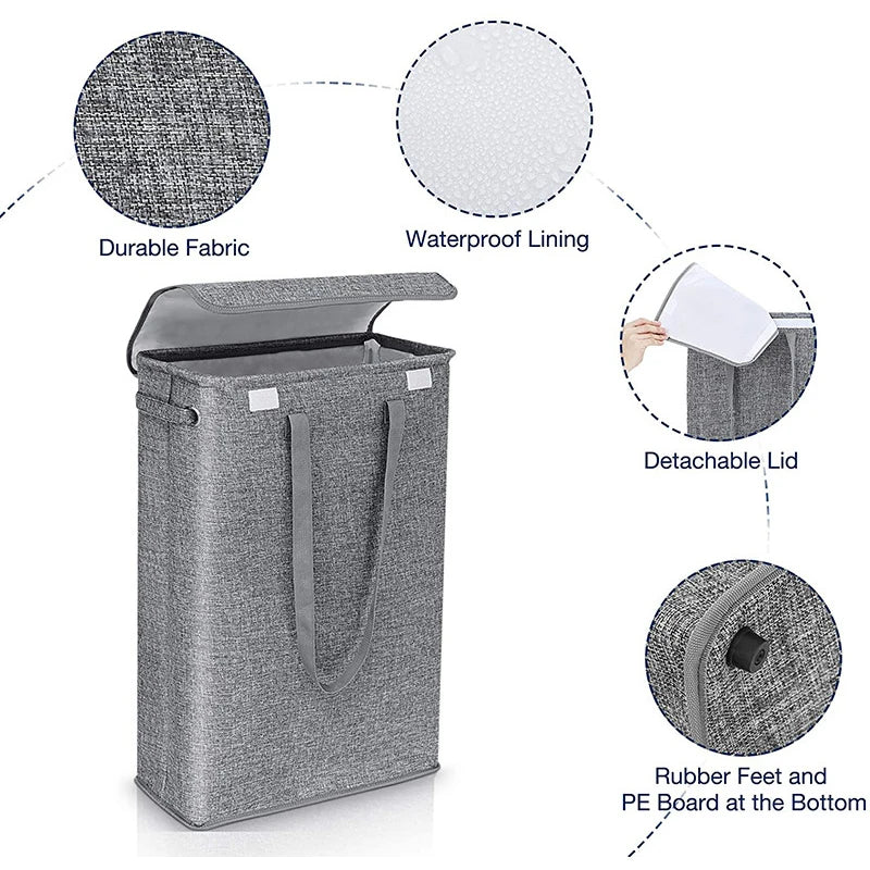 Purilite Select 45L Slim Laundry Basket with Cover