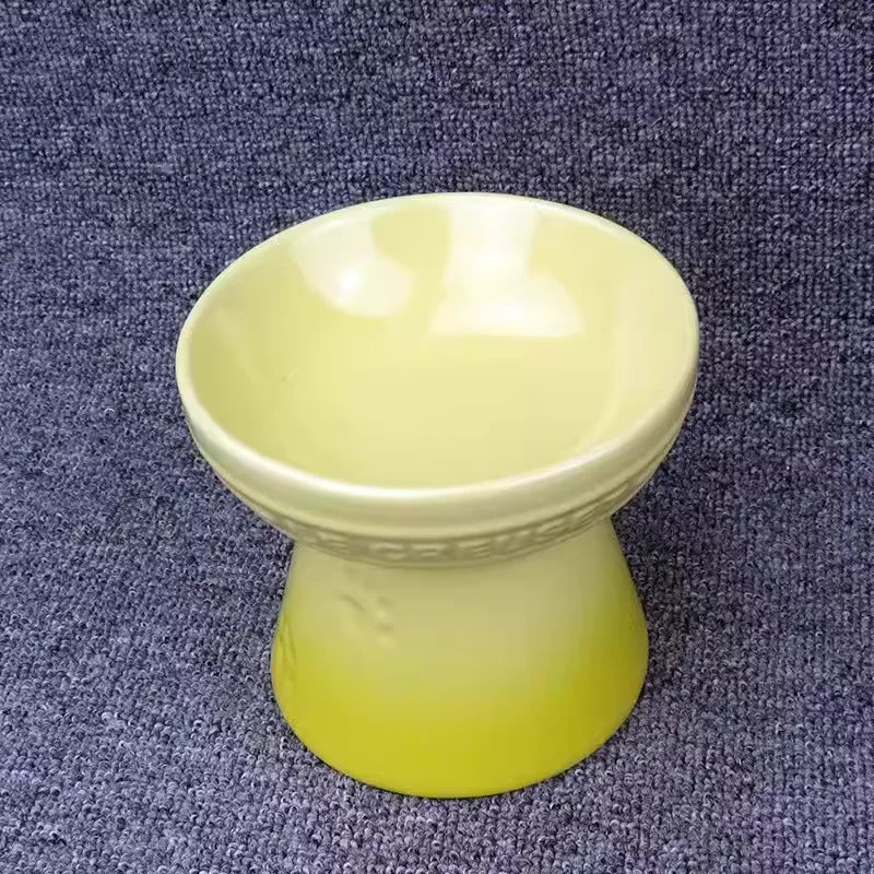 Ceramic Tall Pet Bowl – Anti-Spill Elevated Cat & Dog Food Bowl